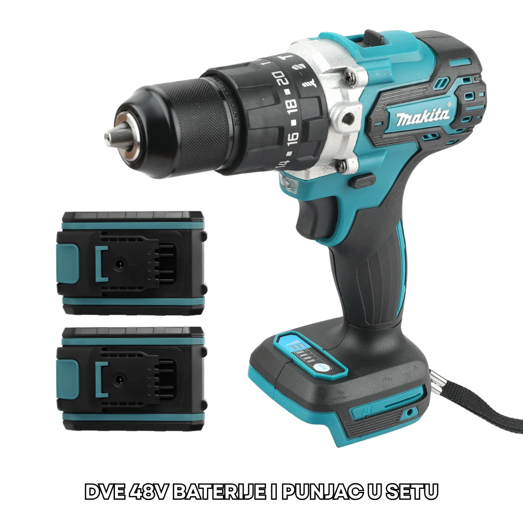MAKITA Aku Šrafilica/Bušilica 48V i 12V + Dve Baterije + ALAT
